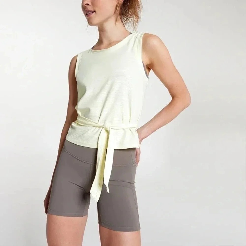 Women's Lemon Sorbet Calia Crop Wrap and Tie Tank Size M